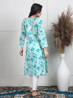 Load image into Gallery viewer, Soft Mul Mul Floral Printed Lucknowi Handwork Chikankari Straight Kurta