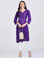 Load image into Gallery viewer, Versatile and Stylish Mukesh Embroidery in Rayon Kurti with Free Gift 💝 Inside