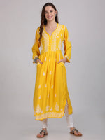 Load image into Gallery viewer, Chikankari Heavy Embroidered Gown With Both Side Pockets