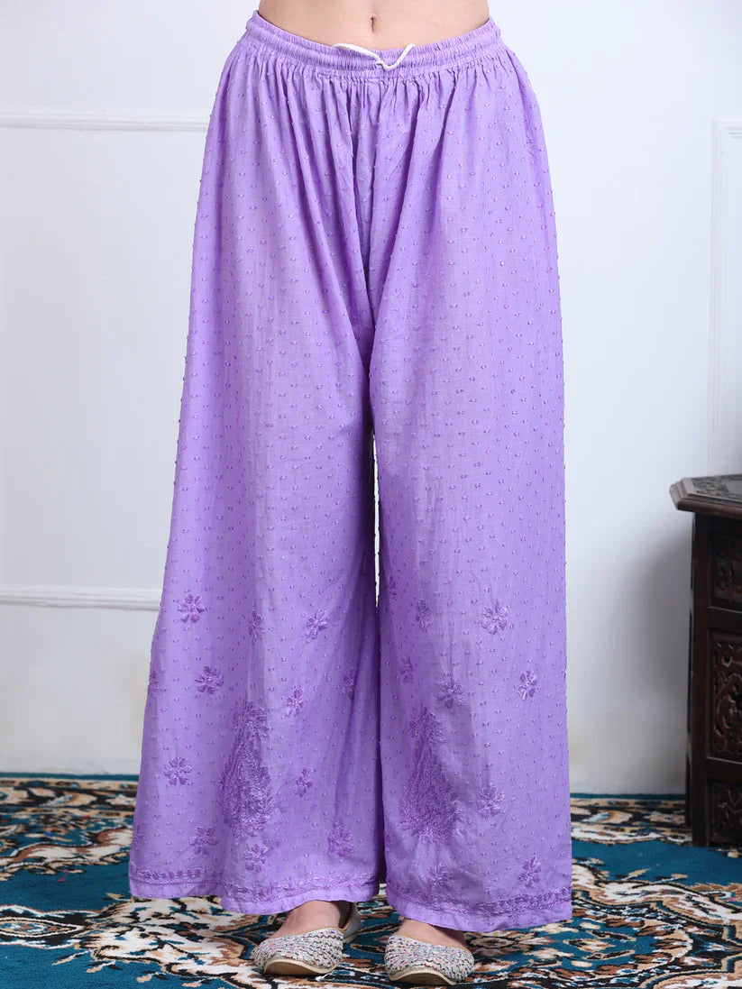Dobby Cotton 3 piece Set Kurti, Dupatta & Plazzo