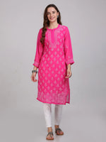 Load image into Gallery viewer, Chikankari Front All-Over Work Chiffon Straight Kurta With Matching Inner