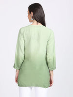 Load image into Gallery viewer, Ombre Dyed Chikankari Short Kurta | Handwork Lucknowi Embroidery