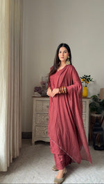 Load image into Gallery viewer, Handcraft Modal Cotton Co-ord Set With Dupatt