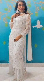 Load image into Gallery viewer, Afreen Buti Jaal Georgeete mirror Chikankari Full Suite with dupatta always best seller