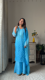 Load image into Gallery viewer, Afreen Buti Jaal Georgeete mirror Chikankari Full Suite with dupatta always best seller