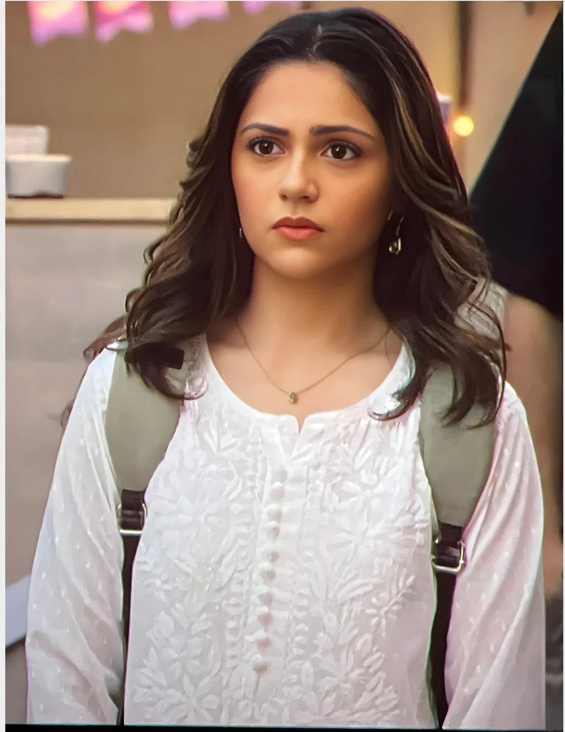 Vaani White Chikankari Cotton Straight Kurti – Inspired by Saiyaara Elegance