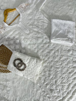 Load image into Gallery viewer, Ayat Mukaish Work Straight Kurta, Dupatta & Sharara Set With Self Tone Chikankari Embroidery