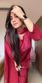 Load image into Gallery viewer, Most Comfortabe Rayon Ombrae Hand Embroidered Full Suit