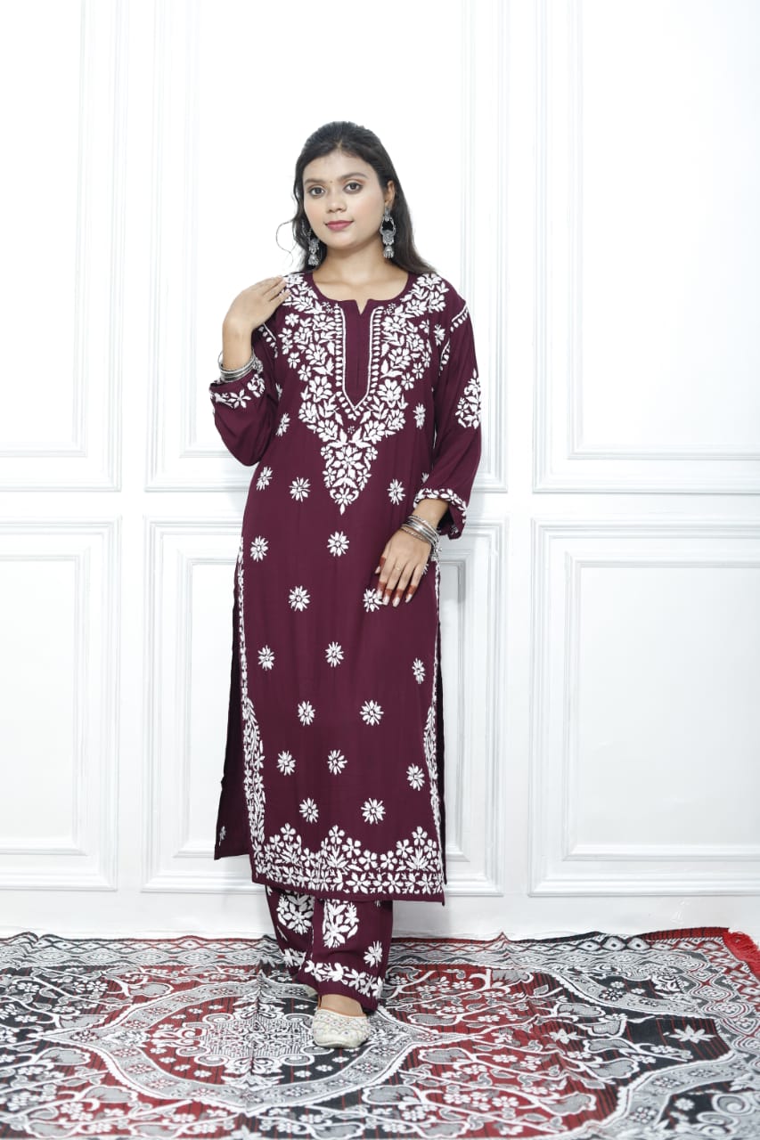 CHIKANKARI BLACK HEAVY EMBROIDERED SET