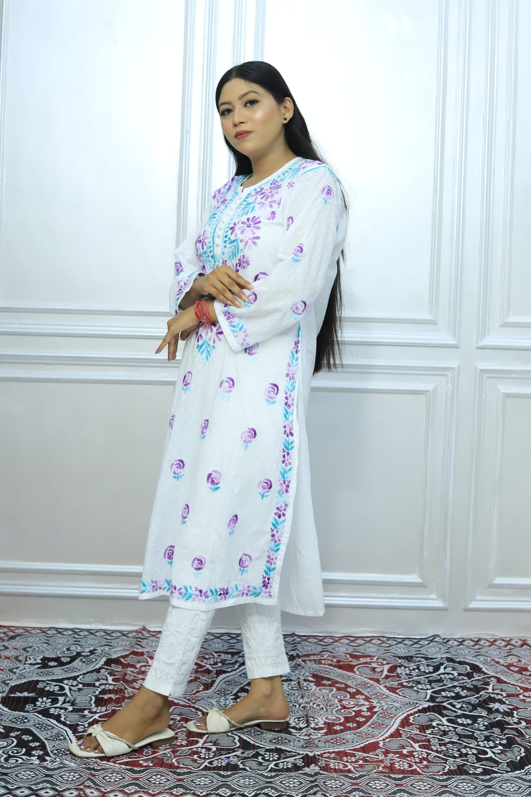 Effortless Chikankari multi colour Kurti