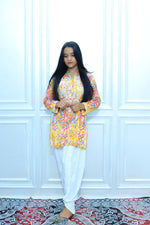 Load image into Gallery viewer, Mul Cotton Short Chikankari Kurti
