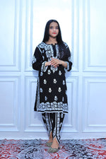 Load image into Gallery viewer, premium Modal Chikankari Kurti Dhoti Set