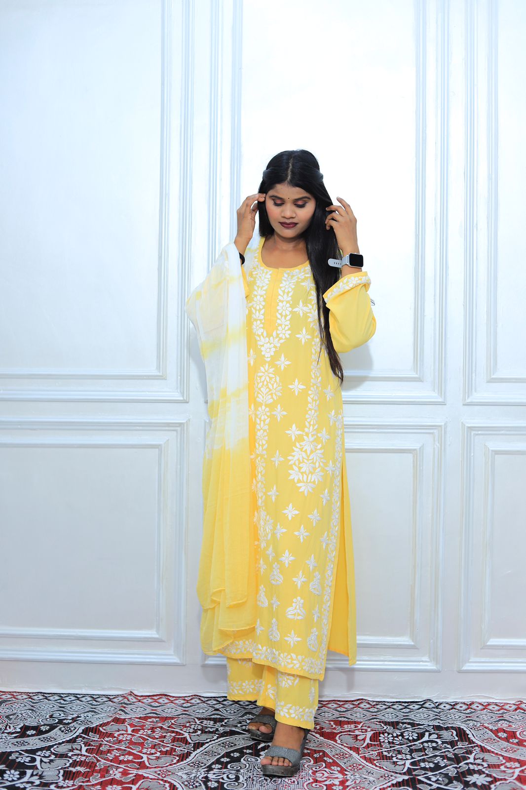 luxx Chikankari Modal Kurti Set