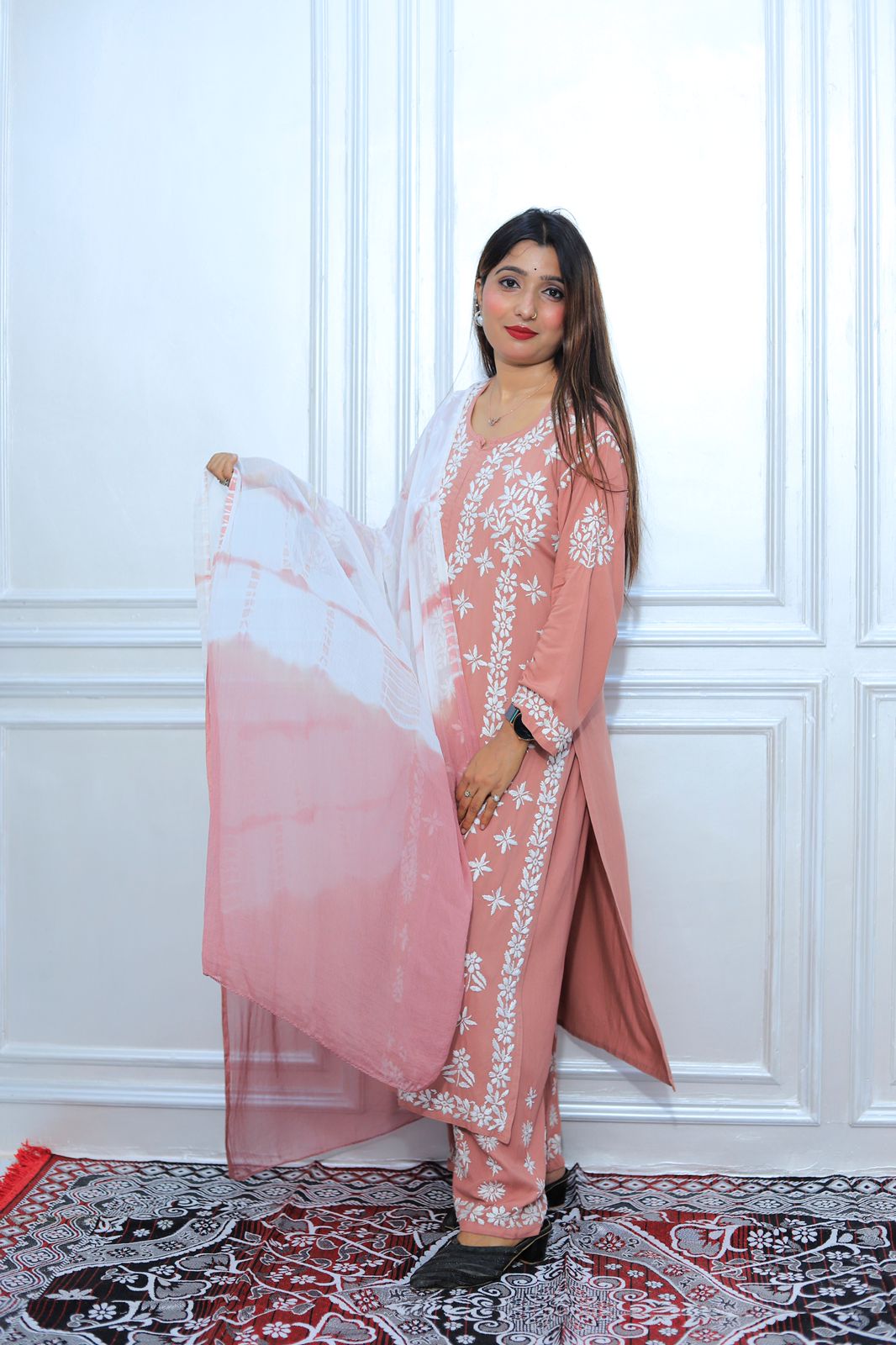luxx Chikankari Modal Kurti Set