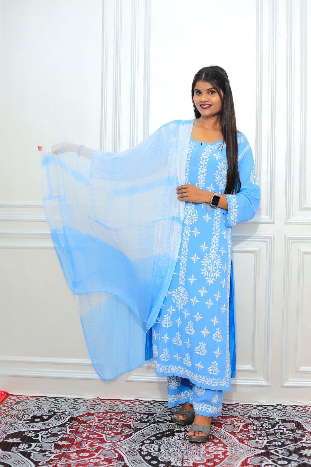 luxx Chikankari Modal Kurti Set
