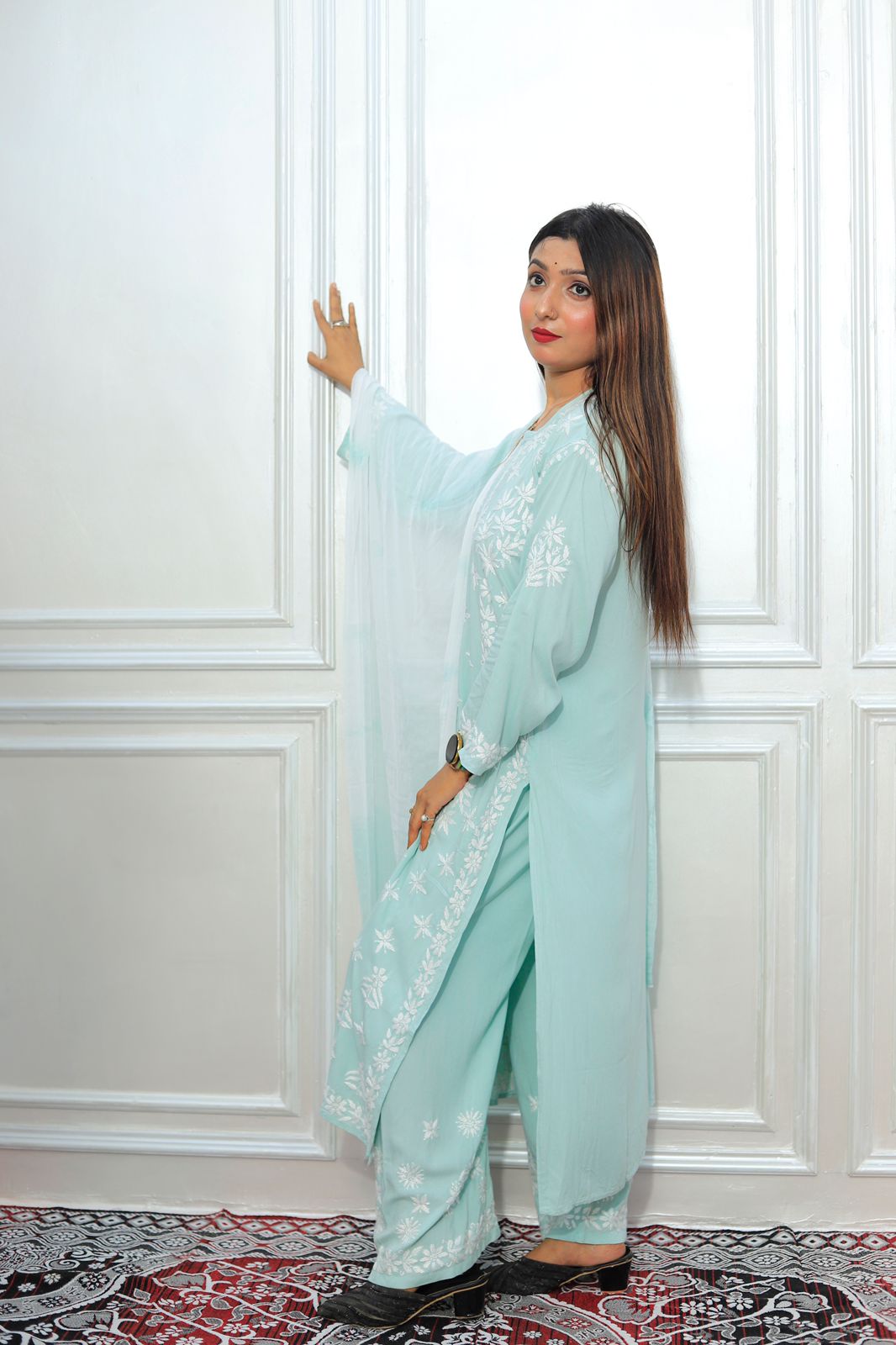 luxx Chikankari Modal Kurti Set