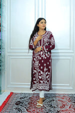 Load image into Gallery viewer, Authentic Chikankari Handcrafted modal Kurti