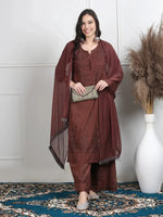 Load image into Gallery viewer, Dobby Cotton 3 piece Set Kurti, Dupatta & Plazzo