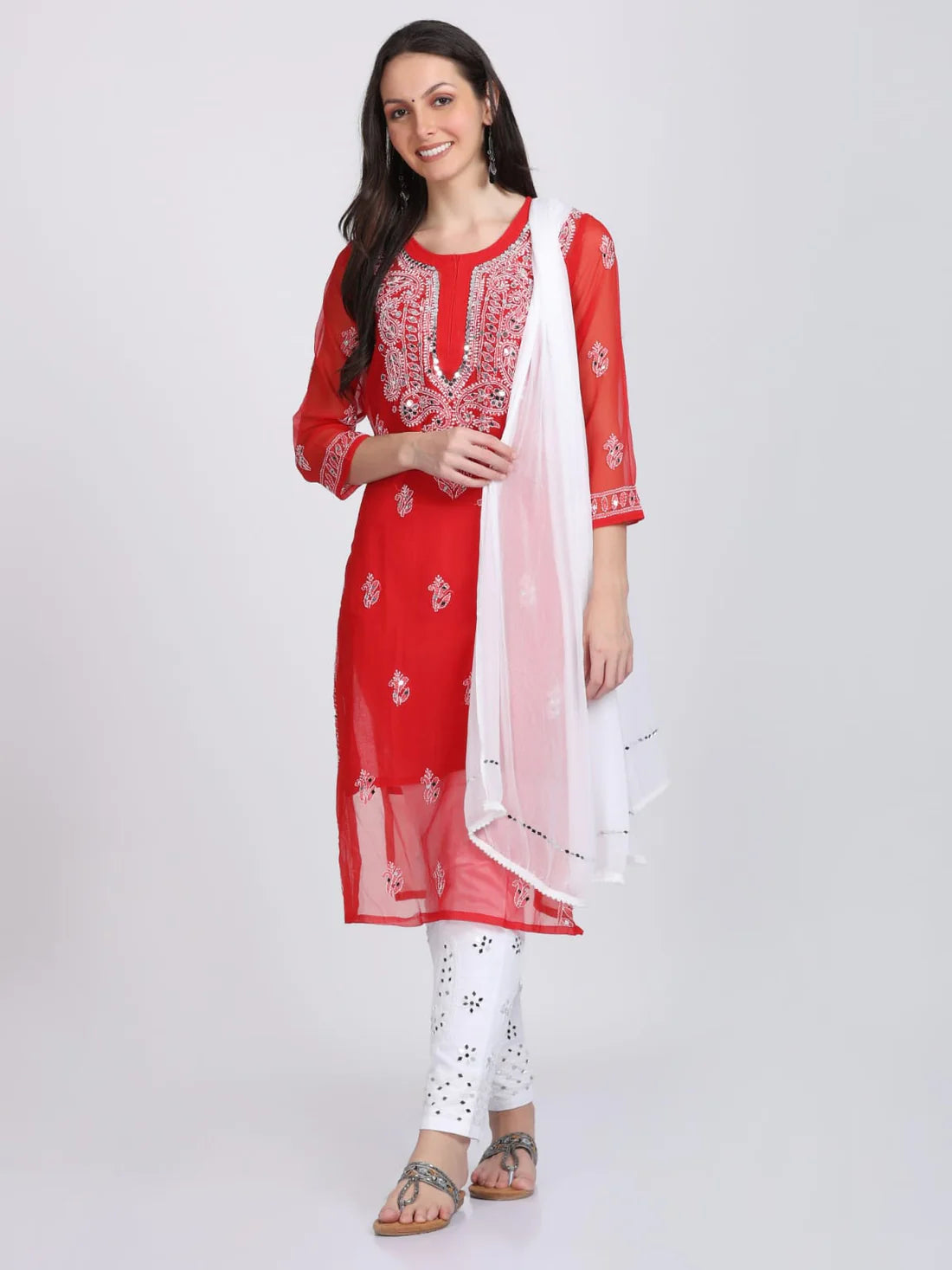 Mirror Gala Booti Kurti with inner