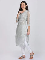 Load image into Gallery viewer, Mirror Gala Booti Kurti with inner