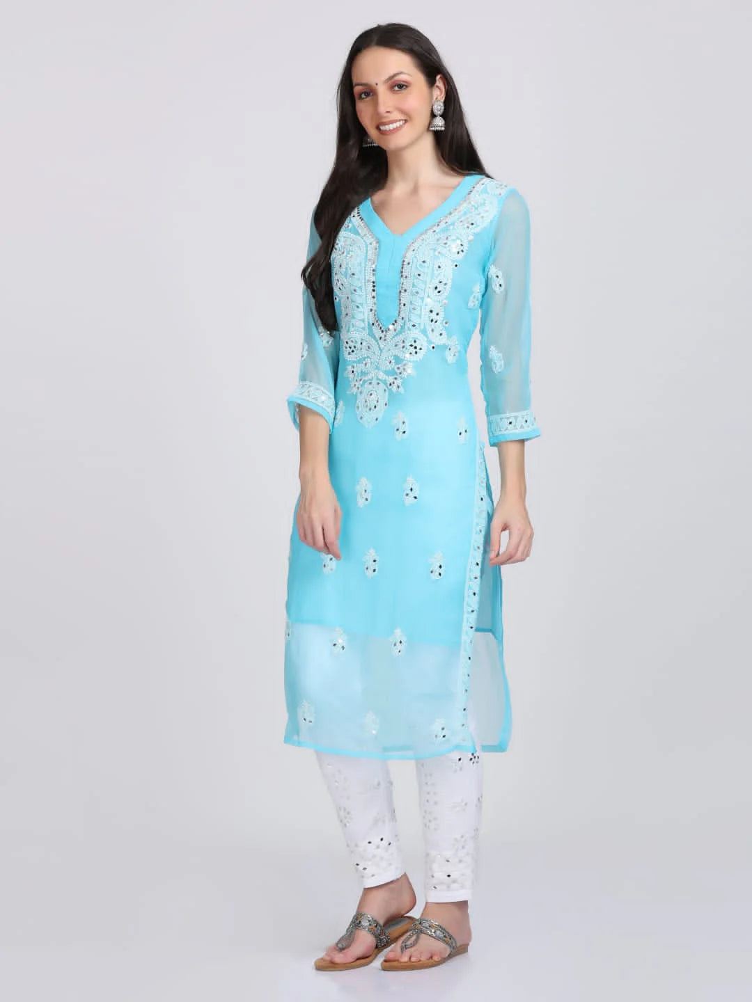 Mirror Gala Booti Kurti with inner