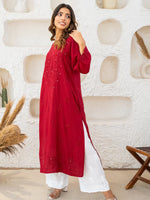 Load image into Gallery viewer, Versatile and Stylish Mukesh Embroidery in Rayon Kurti with Free Gift 💝 Inside