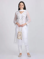 Load image into Gallery viewer, Mirror Gala Booti Kurti with inner