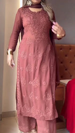 Load image into Gallery viewer, Party Wear Look pure georgette Top Plazzo set
