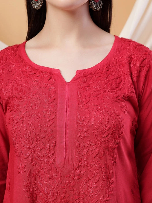 Most Comfortabe Rayon Ombrae Hand Embroidered Full Suit