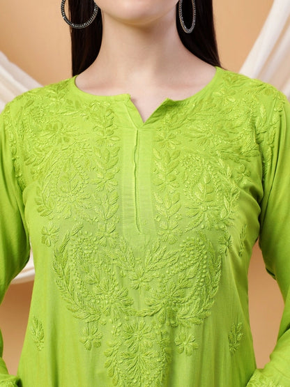 Most Comfortabe Rayon Ombrae Hand Embroidered Full Suit