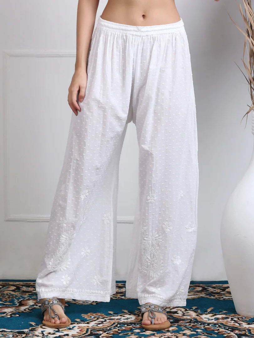 Dobby Cotton 3 piece Set Kurti, Dupatta & Plazzo