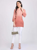 Load image into Gallery viewer, Ombre Dyed Chikankari Short Kurta | Handwork Lucknowi Embroidery
