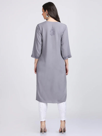 Versatile and Stylish Mukesh Embroidery in Rayon Kurti with Free Gift 💝 Inside