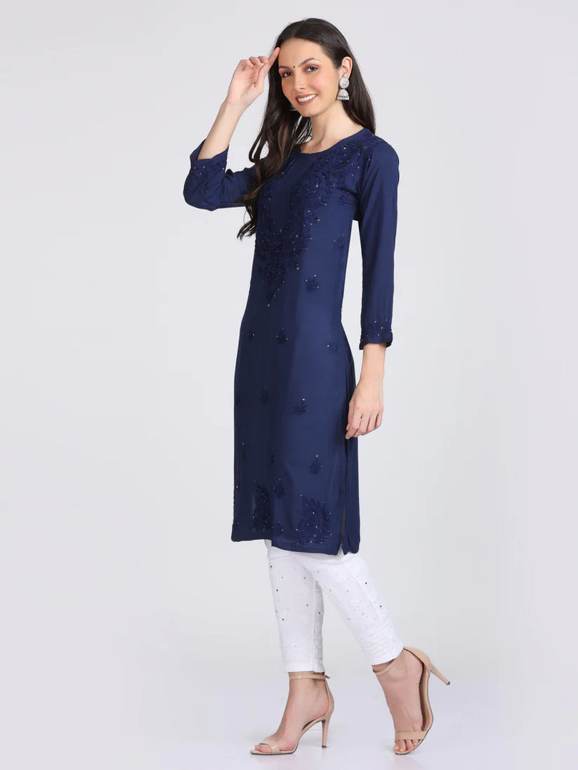 Versatile and Stylish Mukesh Embroidery in Rayon Kurti with Free Gift 💝 Inside