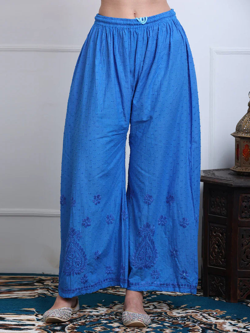 Dobby Cotton 3 piece Set Kurti, Dupatta & Plazzo