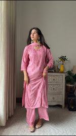 Load image into Gallery viewer, Handcraft Modal Cotton Co-ord Set With Dupatt
