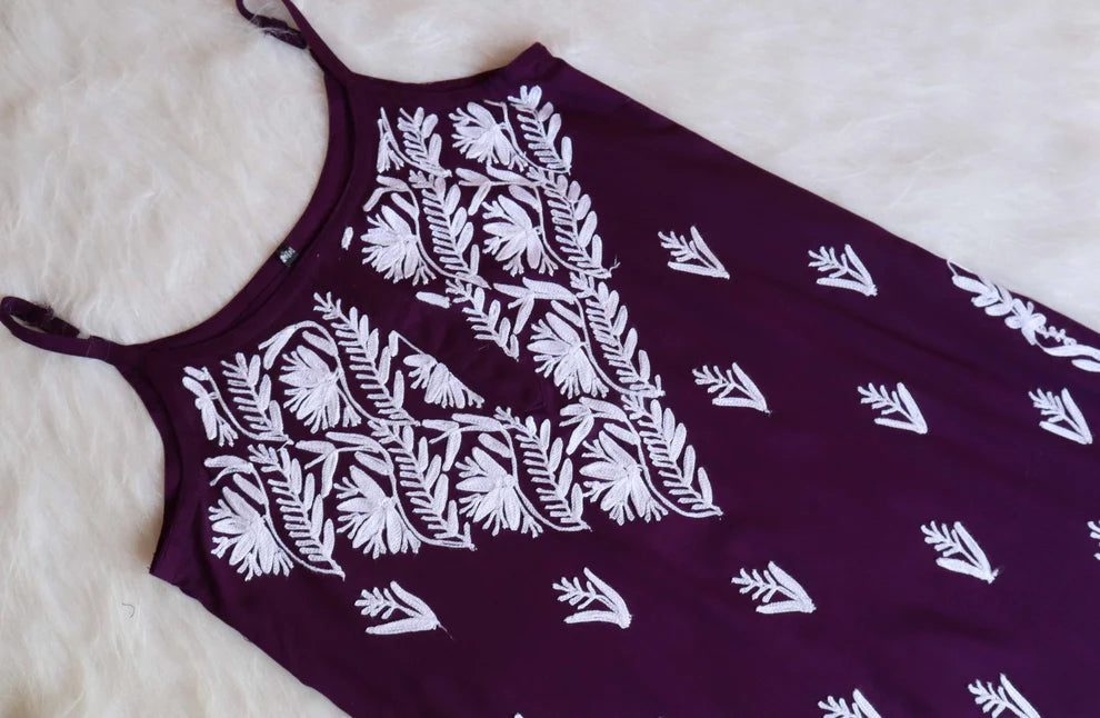 ASUHANI Maroon Sleeveless Rayon Kurta Pant set