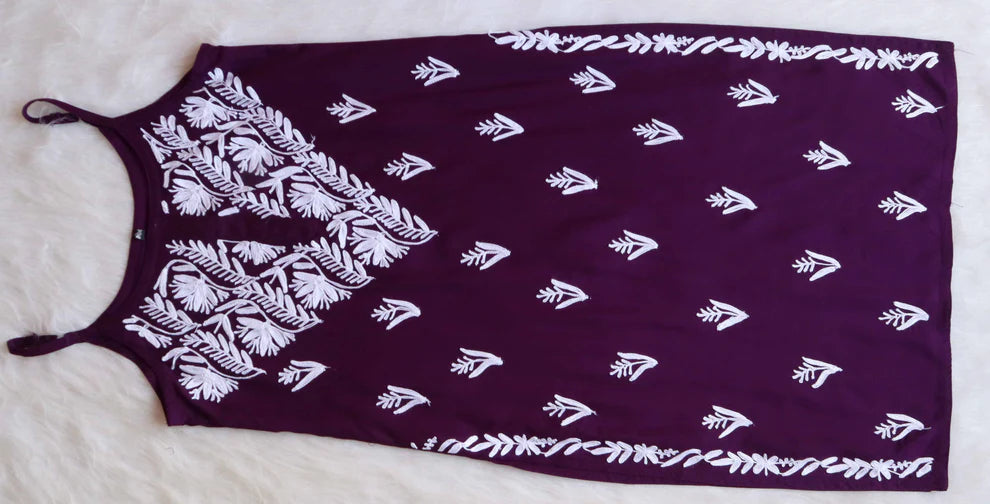 ASUHANI Maroon Sleeveless Rayon Kurta Pant set