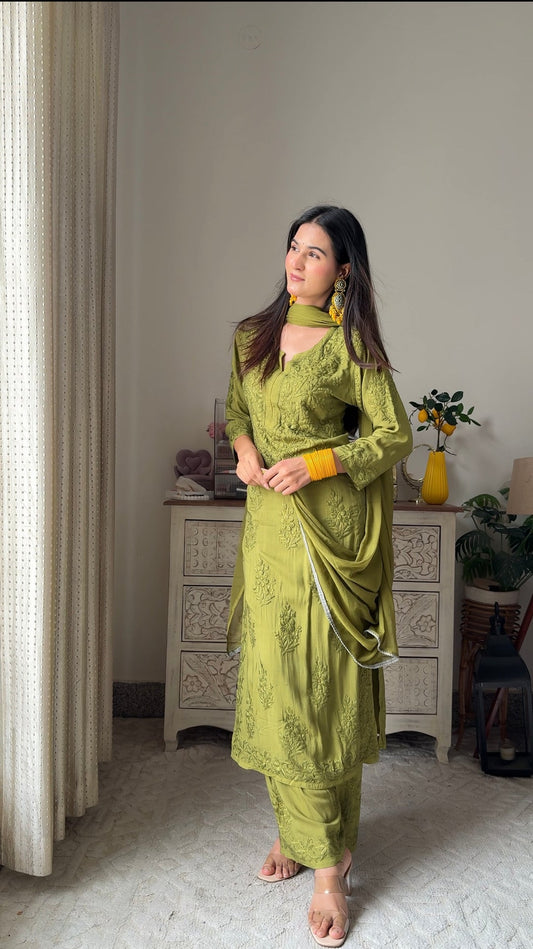 Ayesha In Modal Cotton Co-ord Set With Dupatt