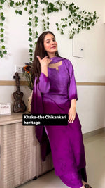 Load image into Gallery viewer, Most Comfortabe Rayon Ombrae Hand Embroidered Full Suit
