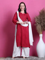 Load image into Gallery viewer, 3D Chikankari work Ryon Mukaish Kurti
