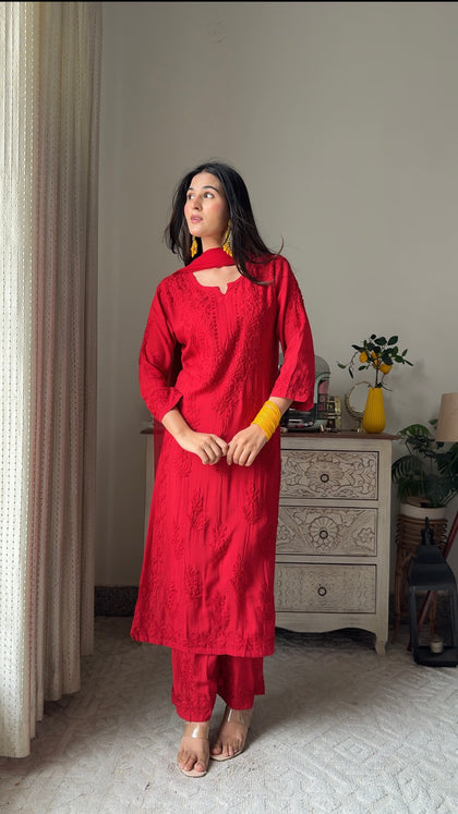 Ayesha In Modal Cotton Co-ord Set With Dupatt