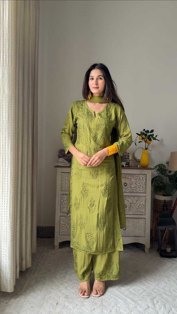 Ayesha In Modal Cotton Co-ord Set With Dupatt