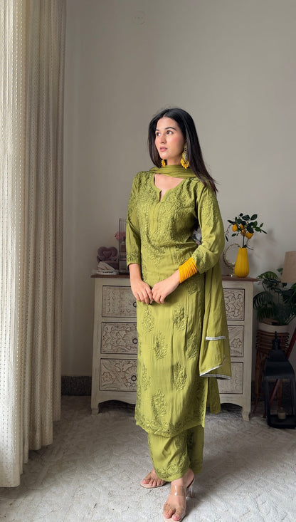 Ayesha In Modal Cotton Co-ord Set With Dupatt