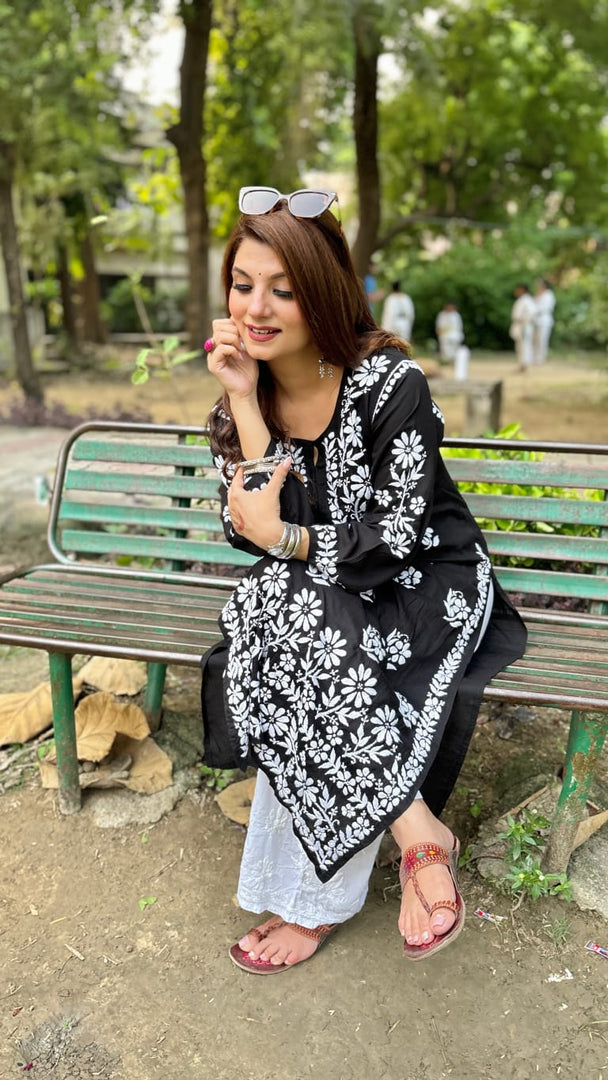 Chikankari Luxe  PREMIUM HEAVY SOFT MODAL KURTI