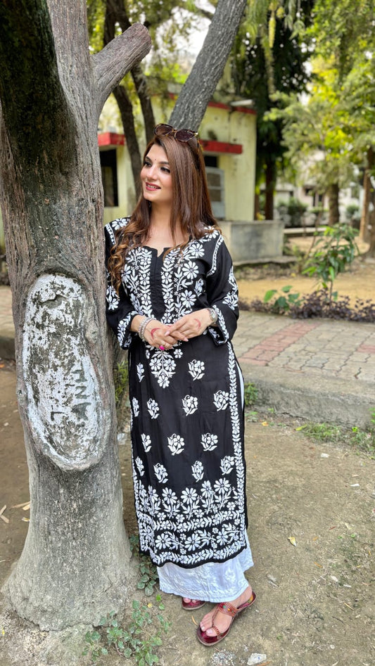 Chikankari Luxe  PREMIUM HEAVY SOFT MODAL KURTI