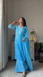 Load image into Gallery viewer, Afreen Buti Jaal Georgeete mirror Chikankari Full Suite with dupatta always best seller
