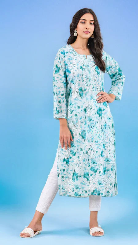 Neitra hand-embroidered malmal Kurti