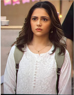 Load image into Gallery viewer, Vaani White Chikankari Cotton Straight Kurti – Inspired by Saiyaara Elegance
