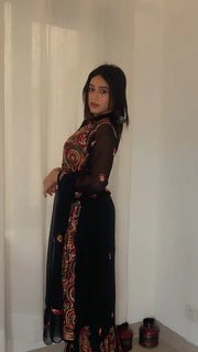 MULTI COLOR GEORGETTE KURTI WITH STOLE